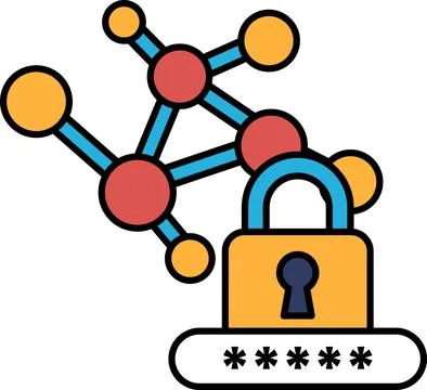 A drawing of a key and lock with a password on the lock Stockillustratie