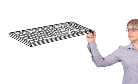 Drawing keyboard Stock Illustration