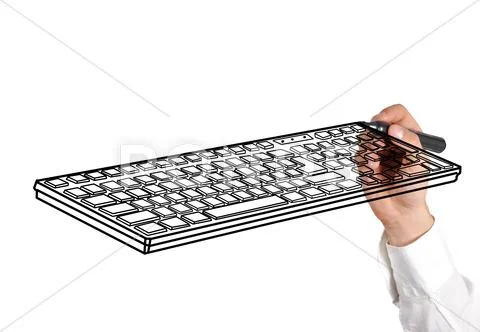 Drawing keyboard Stock Illustration