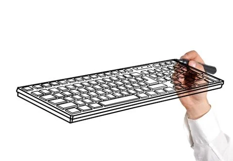 Drawing keyboard Stock Illustration