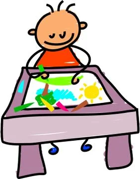 Drawing Kid Stock-Illustration
