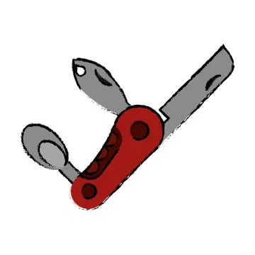 Drawing knife multi-tool army camping Illustration