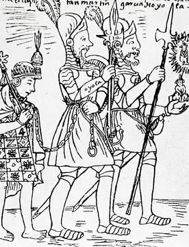  Drawing of the last Inca King, Tupac Amaru (1545-1572), as a captive of t... Stock Photos