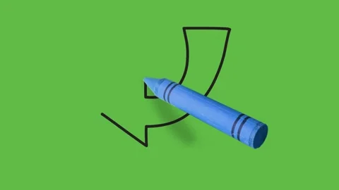 Drawing of an left side arrow on green background Stock Footage 135654847