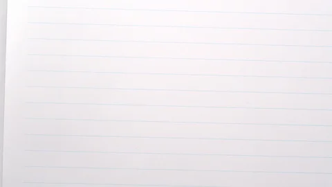 Drawing the letter's A, B, C with a red colouring pencil Stock Footage 115670409