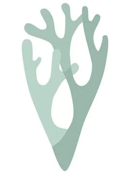 Drawing of lichen deer moss in two colors on a white background logo icon Stock Illustration