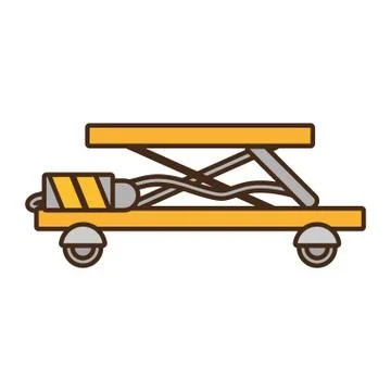 Drawing lifting table warehouse delivery electric Stock Illustration
