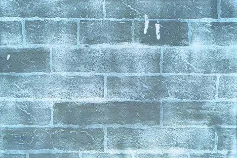 Drawing of light blue bricks on the wall, background Stock Photos