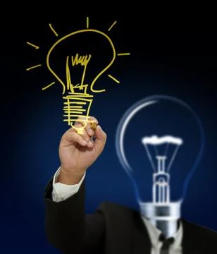 Drawing light bulb Stock Illustration