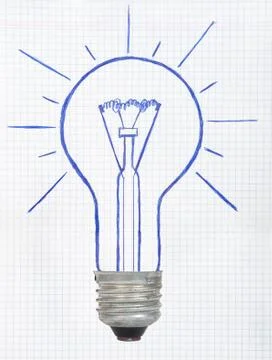Drawing light bulb Stock Photos