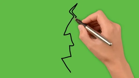 Drawing an lightning art with color combination on green background Video stock 149654324
