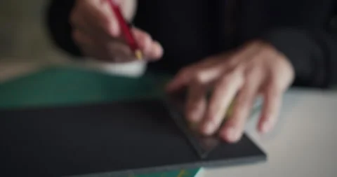 Drawing a line on a Design/Architecture project Stock Footage 131101724