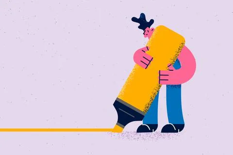 Drawing line with marker concept Illustrazione stock