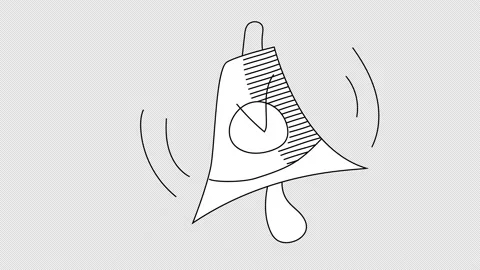 Drawing a linear bell on a white background Stock Footage 148168464