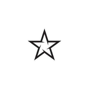Drawing of a linear notched star. Vector drawing Stock Illustration