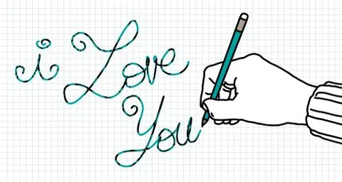 Drawing lover hand Stock Illustration