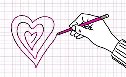Drawing lover hand Stock Illustration