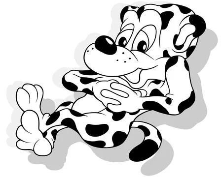Drawing of a Lying Resting Leopard Stock Illustration
