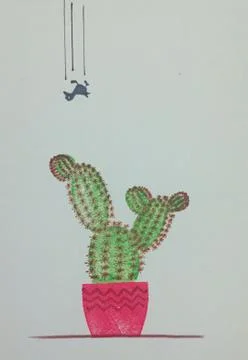Drawing made with stamps Stock Illustration