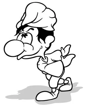 Drawing of a Magic Dwarf Stock Illustration