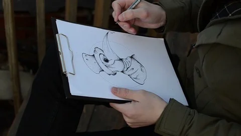 Drawing Man Stock Footage 71031212