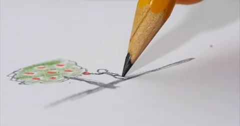 Drawing the man that picked the apple from the tree Stock Footage 102261531