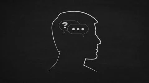 Drawing man question Stock Illustration