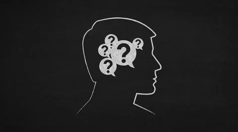 Drawing man question Illustrazione stock