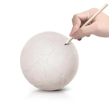 Drawing map on paper ball Stock Photos