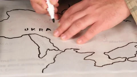 Drawing map of ukraine Stock Footage 171264224
