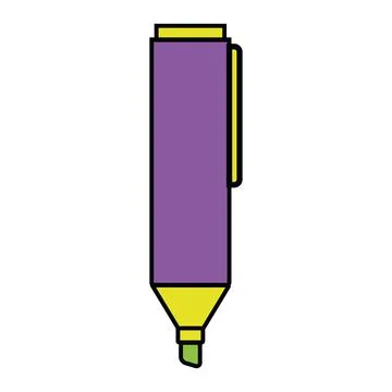 Drawing marker, color isolated vector in flat style Stock Illustration