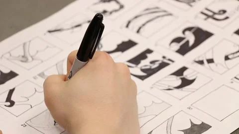 Drawing With a Marker Stock Footage 247502757