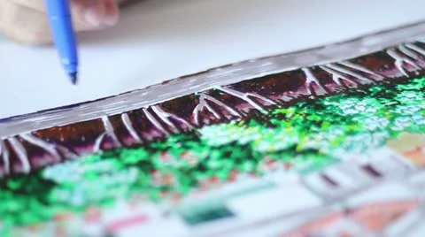 Drawing with markers Stock-Footage 11884179