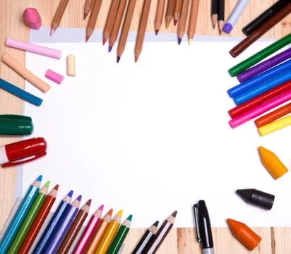 Drawing materials Stock Photos