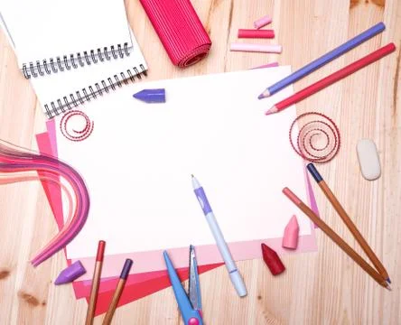 Drawing materials Stock Photos