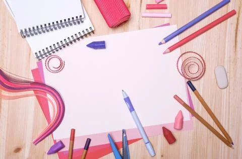 Drawing materials Stock Photos