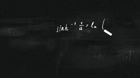 Drawing math formulas on a black board Stock Footage 32572924