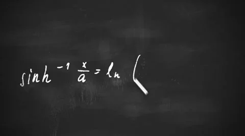 Drawing math formulas on a black board Stock Footage 32577503