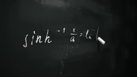 Drawing math formulas on a black board. Stock Footage 32627353