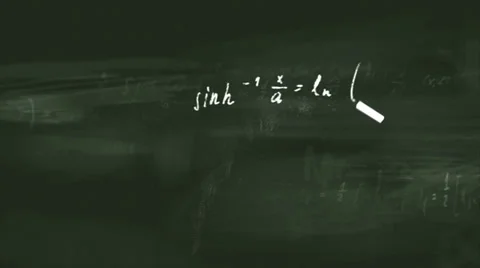Drawing math formulas on a green board. Stock Footage 32564362