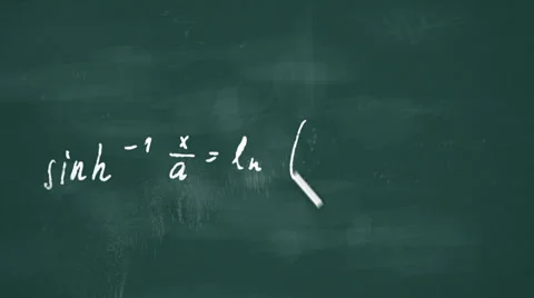 Drawing math formulas on a green board Stock Footage 32591989