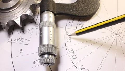 Drawing measuring tools pencil working with an object Vídeo Stock 98251817