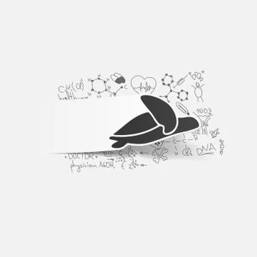 Drawing medical formulas: turtle Illustrazione stock