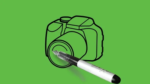 Drawing micro camera with black,grey, white and blue colour combination Видео 153790634