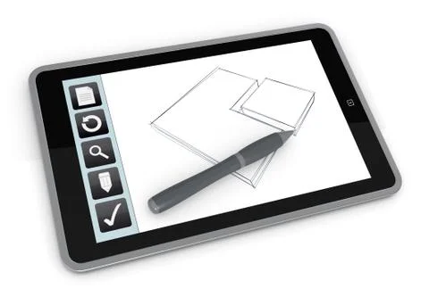 Drawing on mobile device Stock Illustration