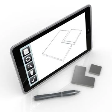 Drawing on mobile device Stock Illustration