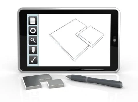 Drawing on mobile device Stock Illustration