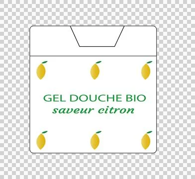 Drawing of a model of lemon flavored shower gel Stock Illustration