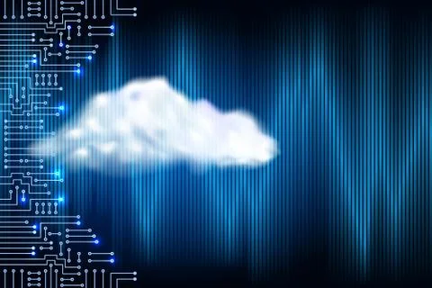 Drawing modern electronic circuit with digital concept cloud Stock Illustration