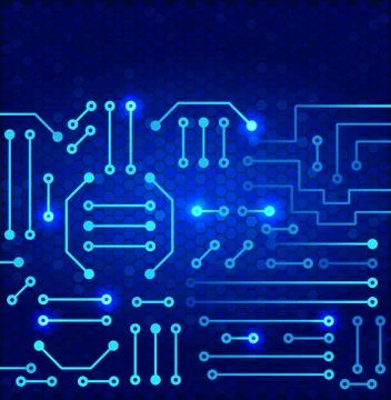 Drawing modern electronic circuit Stock Illustration